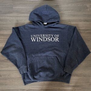 Vintage 90s University of Windsor Graphic Hoodie on Jerzees NuBlend Tag
